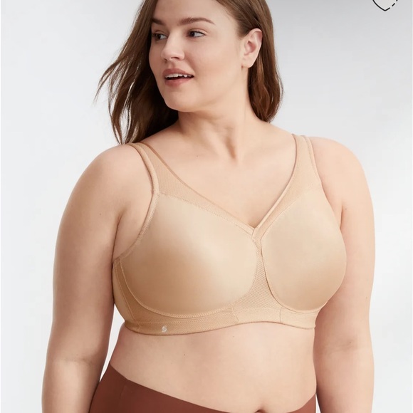 GLAMORISE MagicLift Seamless Wire-Free Sports Bra 46H Beige 1006 - Picture 1 of 4